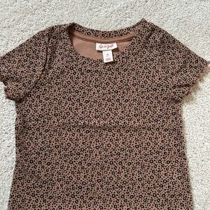 Cat & Jack Brown Leopard-Print Short Sleeve Tee